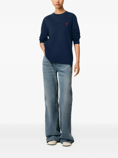 AMI PARIS RED ADC L/S T-SHIRT