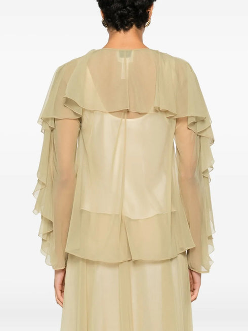 FORTE FORTE RUFFLED CHIFFON SHIRT