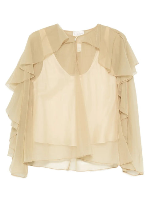 FORTE FORTE RUFFLED CHIFFON SHIRT