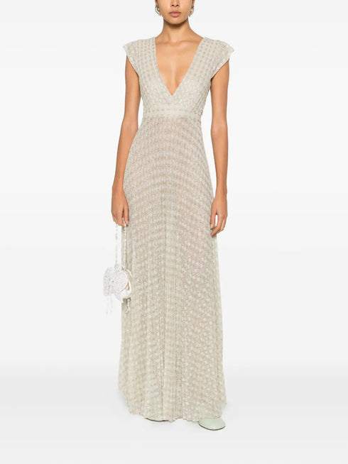 FORTE FORTE DIAMOND JERSEY PLISSE' DRESS