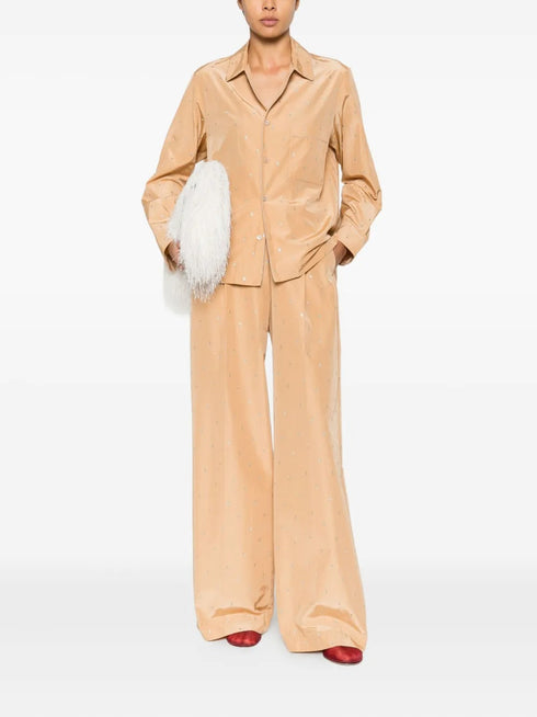 FORTE FORTE GLITTER TAFFETAS PAJAMA SHIRT