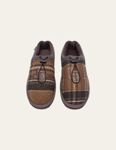 LES DEUX TREY MONOGRAM CHECK SLIPPER