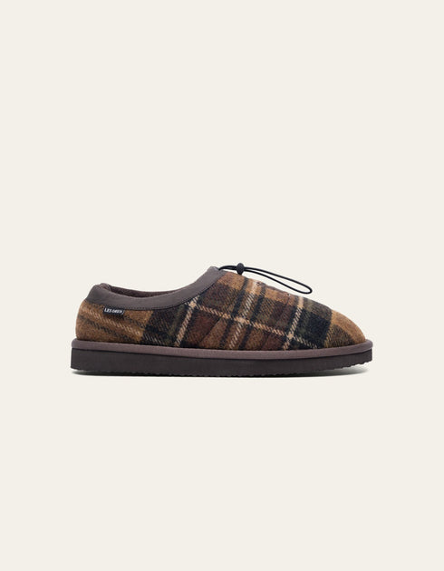LES DEUX TREY MONOGRAM CHECK SLIPPER