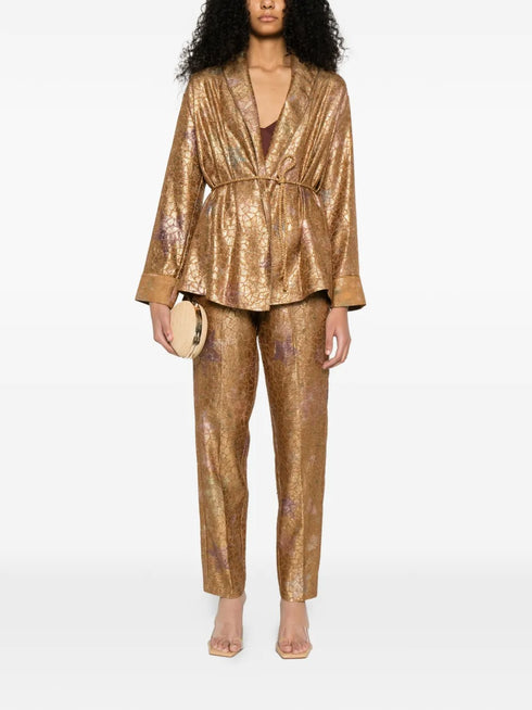 FORTE FORTE LUREX JACQUARD TROUSERS