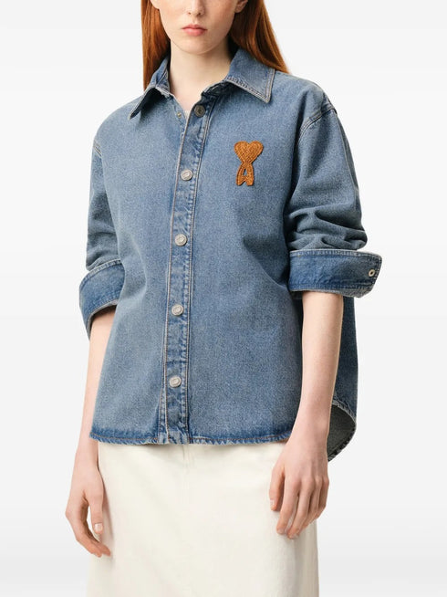 AMI PARIS CROCHET ADC DENIM SHIRT