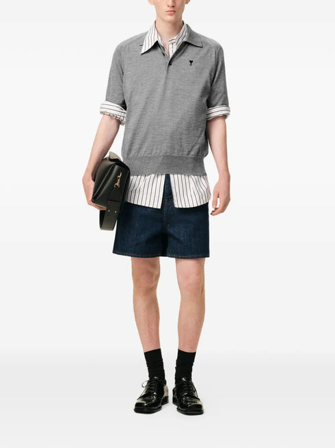 AMI PARIS CONTRAST ADC POLO