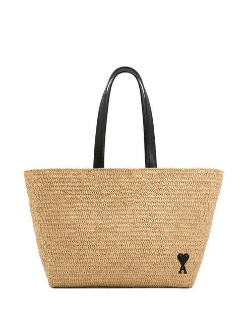 AMI PARIS ADC RAFFIA TOTE
