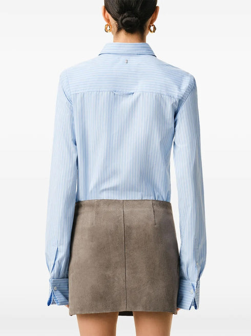 AMI PARIS RUFFLED STRIPED SHIRT