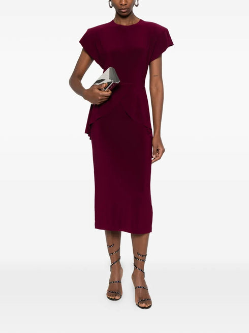 NORMA KAMALI CAP SLEEVE SHOULDER PAD PEPLUM
