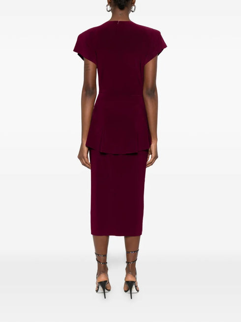 NORMA KAMALI CAP SLEEVE SHOULDER PAD PEPLUM