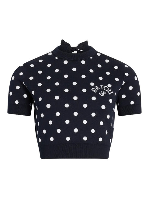 PATOU POLKA DOT CROPPED KNITTED