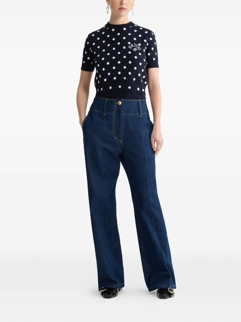 PATOU POLKA DOT CROPPED KNITTED