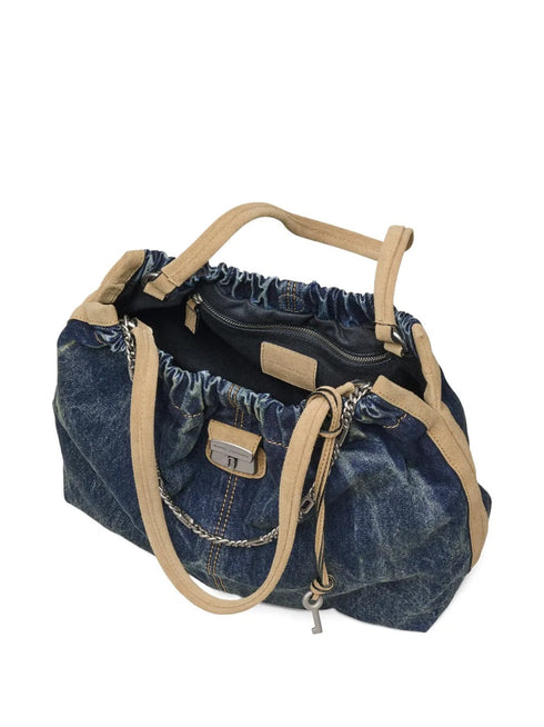MARC JACOBS DENIM SUEDE CRISTINA TOTE
