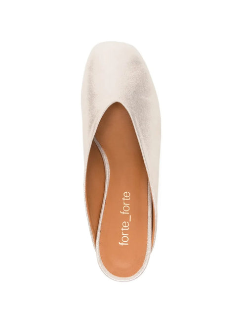 FORTE FORTE HEEL LAMINATED SANDALS