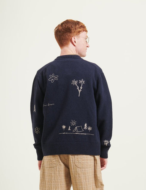 FORET BIRD EMBROIDERY KNIT JACKET
