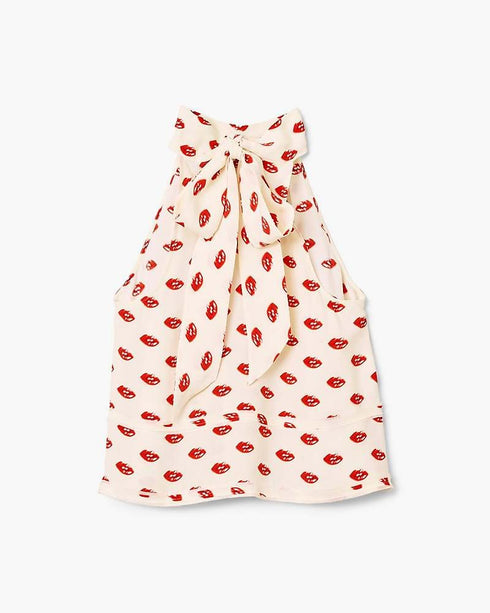 MARC JACOBS LIPS HALTERNECK TIE TOP