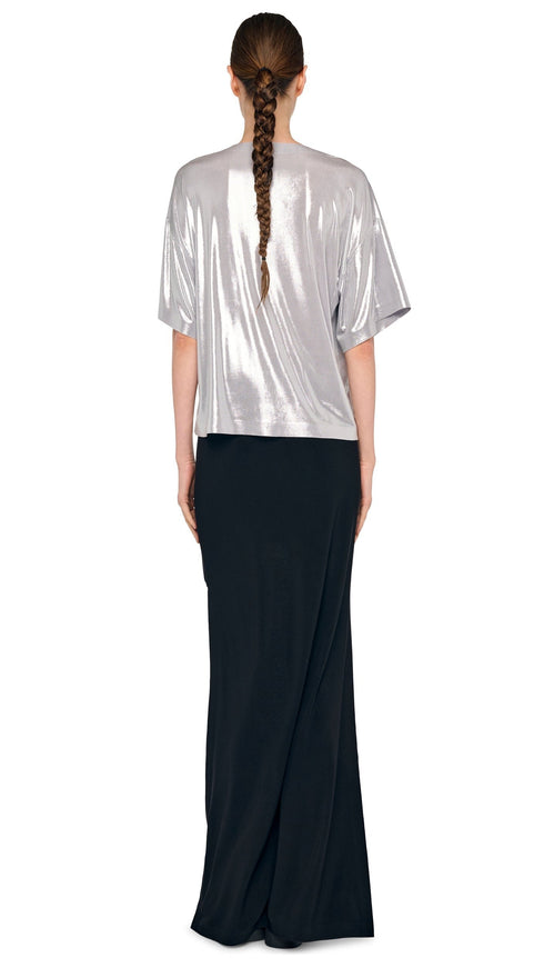 NORMA KAMALI SHORT SLEEVE BOXY TOP