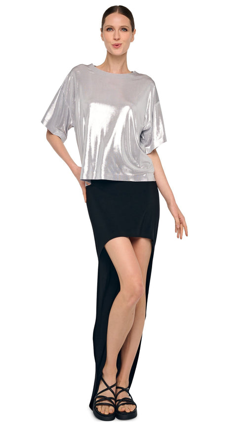 NORMA KAMALI SHORT SLEEVE BOXY TOP