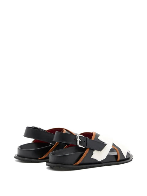 PLAN C CROSS STRAP SANDALS