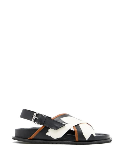PLAN C CROSS STRAP SANDALS