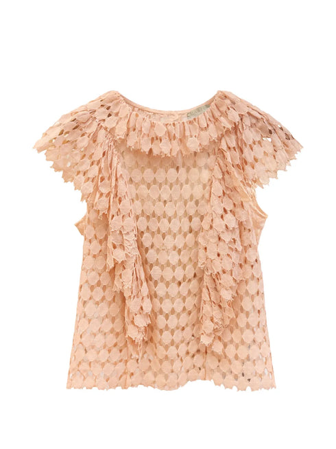 ULLA JOHNSON DAEVY LACE SS TOP