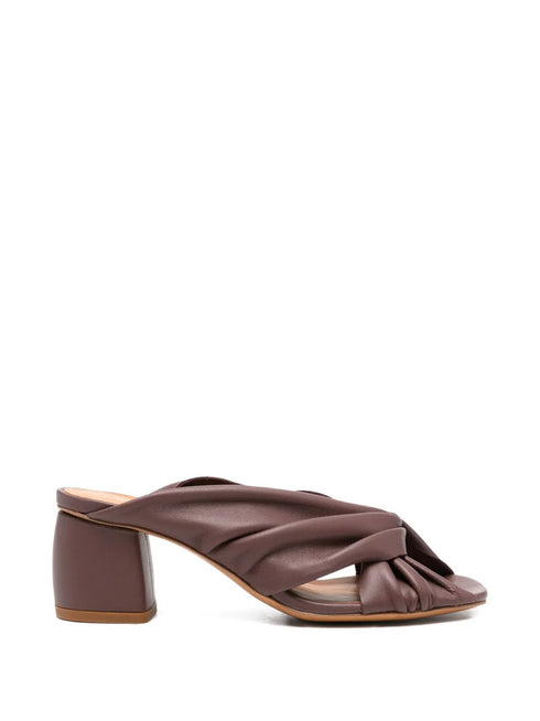 FORTE FORTE HEELED NAPPA CROSSED SANDALS