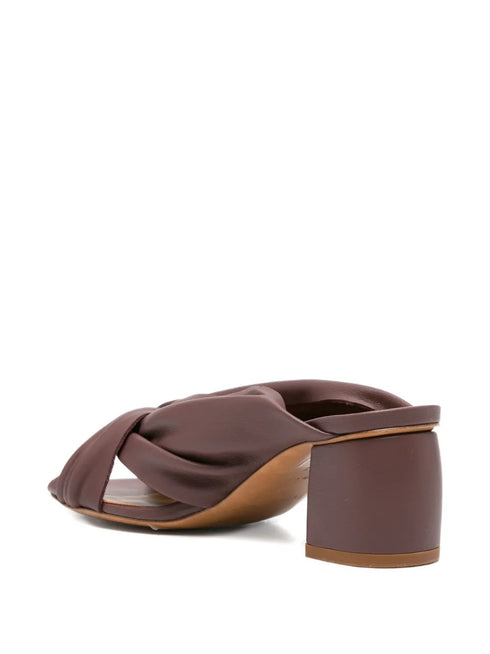 FORTE FORTE HEELED NAPPA CROSSED SANDALS