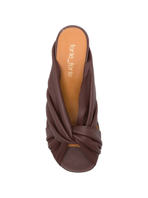 FORTE FORTE HEELED NAPPA CROSSED SANDALS