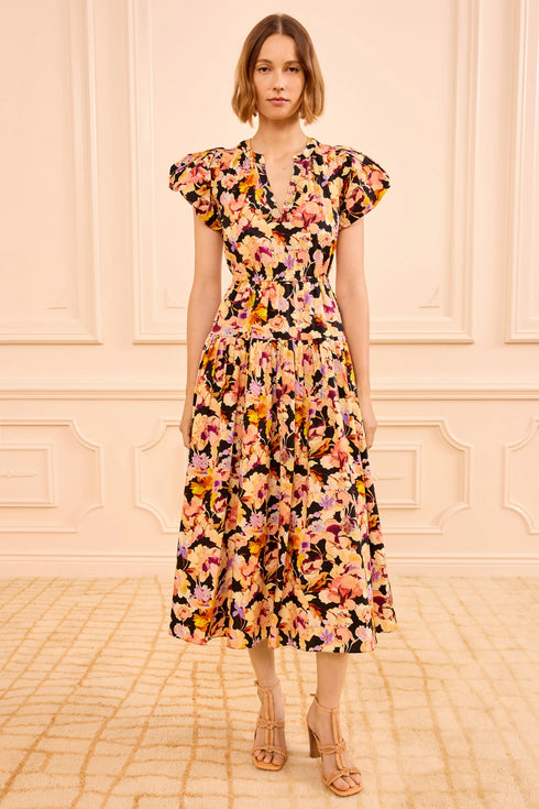 ULLA JOHNSON MARIN COTTON MIDI DRESS