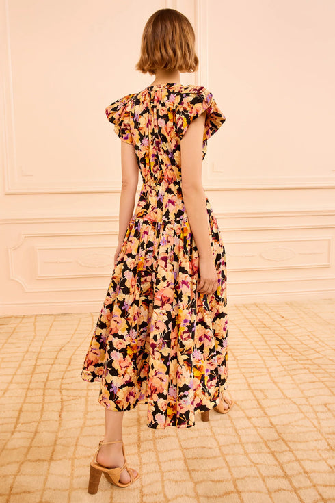 ULLA JOHNSON MARIN COTTON MIDI DRESS