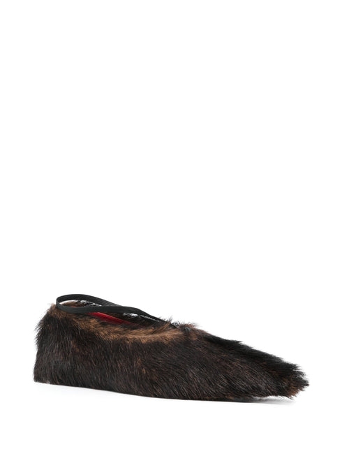 PLAN C FUR BALLET FLATS