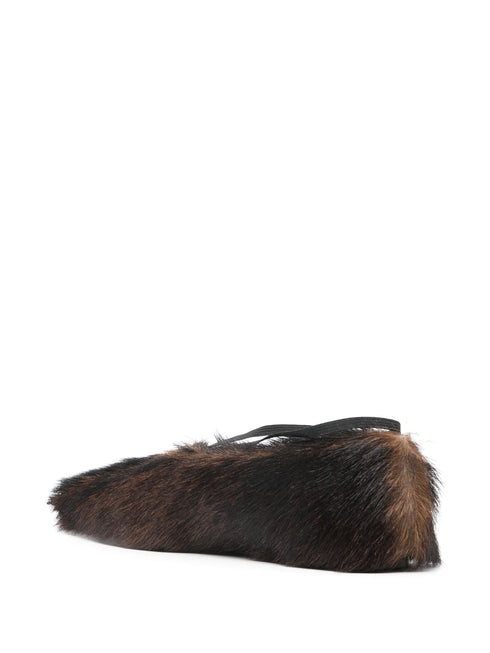 PLAN C FUR BALLET FLATS