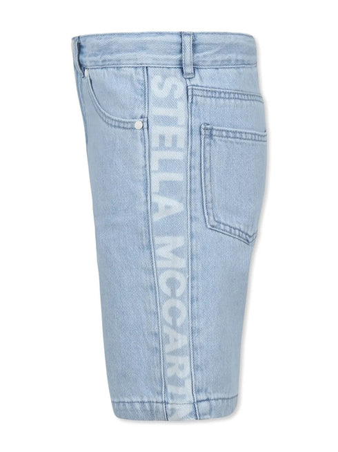 STELLA MC CARTNEY LOGO DENIM BERMUDA