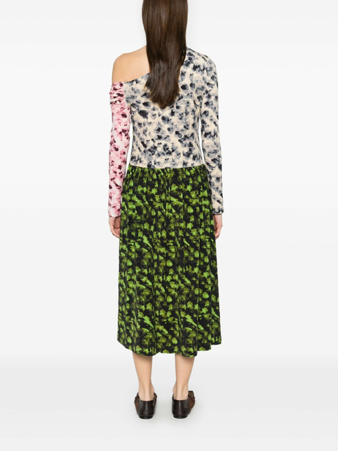STINE GOYA ONE SHOULDER PRINT DRESS