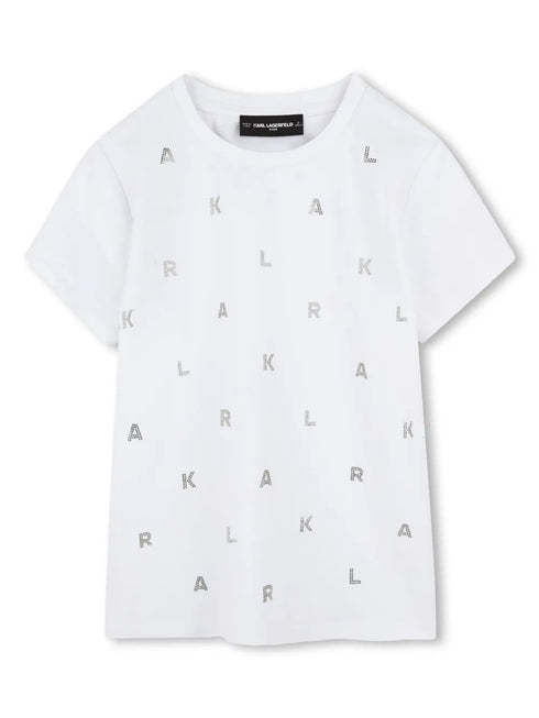 KARL LAGERFELD LOGO STRASS TEE