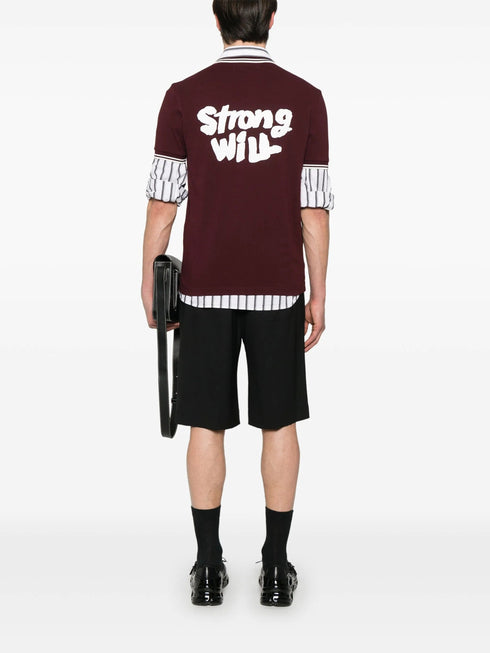 COMME DES GARÇONS SHIRT SLOGAN POLO