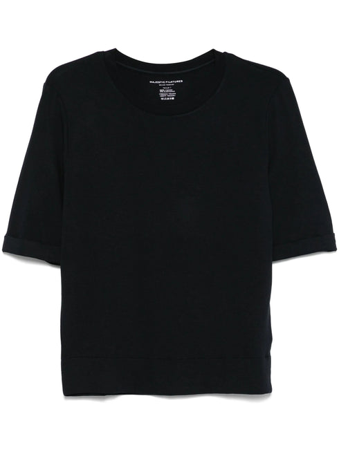 MAJESTIC RUFFED SLEEVES T-SHIRT
