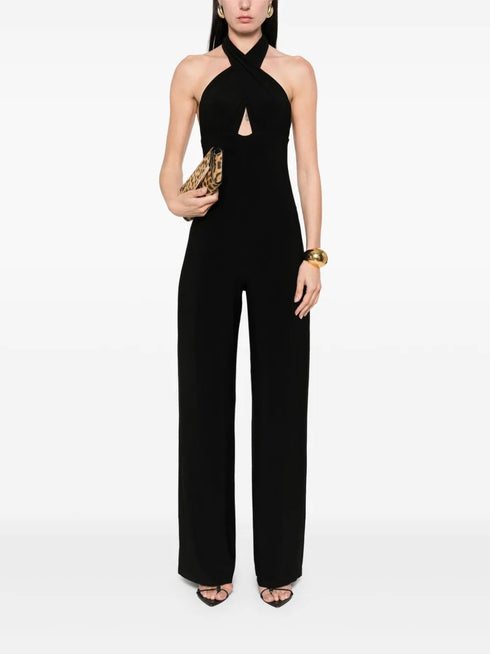 NORMA KAMALI CROSS HALTER JUMPSUIT