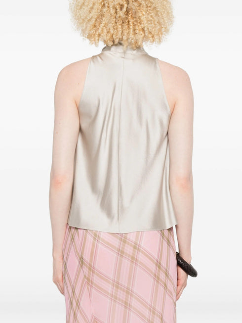 FORTE FORTE BOW TIE SATIN TOP