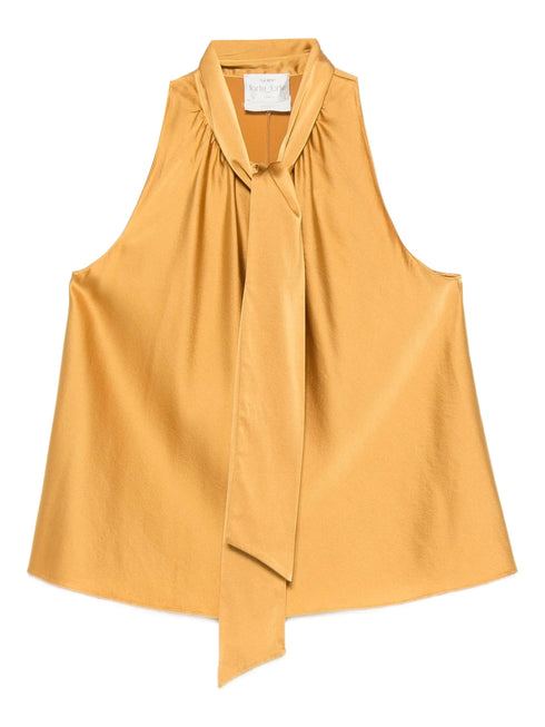 FORTE FORTE BOW TIE SATIN TOP