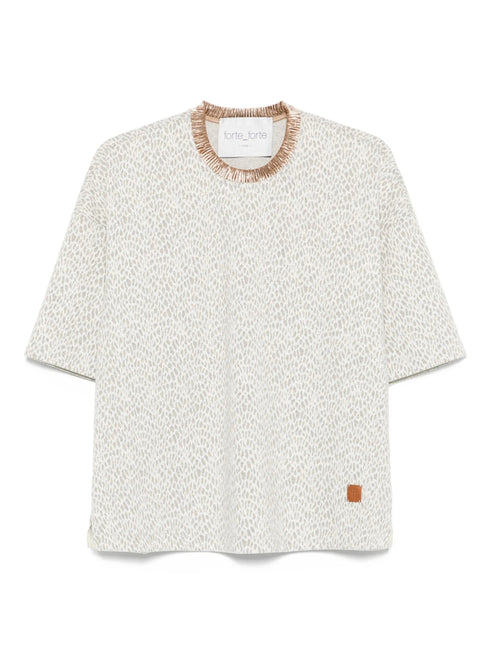 FORTE FORTE OCELOT PRINT T-SHIRT