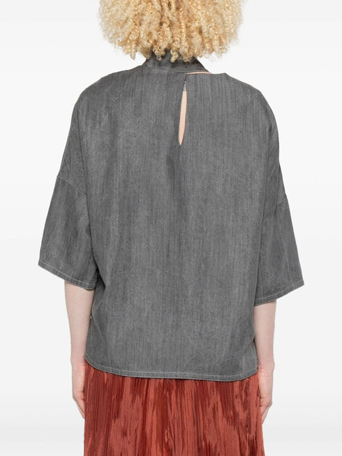 ULI SCHNEIDER DENIM BOWTIE BLOUSE