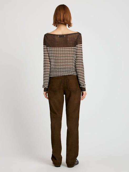 PROENZA SCHOULER WHITE LABEL MAXINE SUEDE TROUSERS
