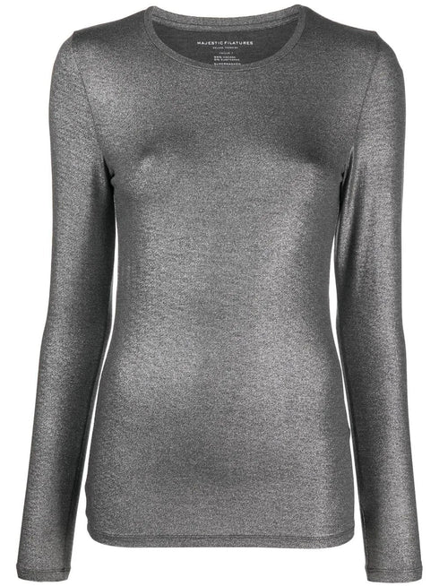 MAJESTIC LUREX JERSEY T-SHIRT