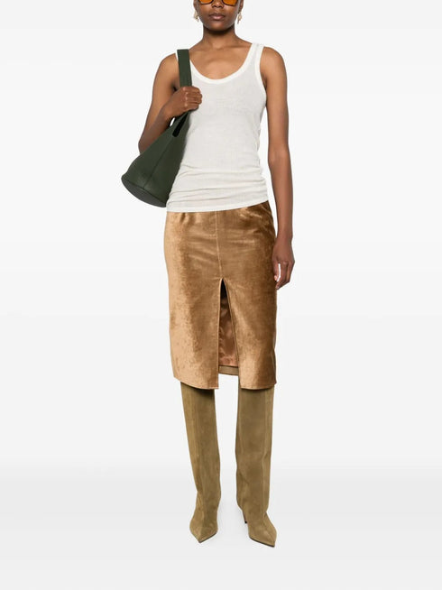 FORTE FORTE VELVET PENCIL SKIRT