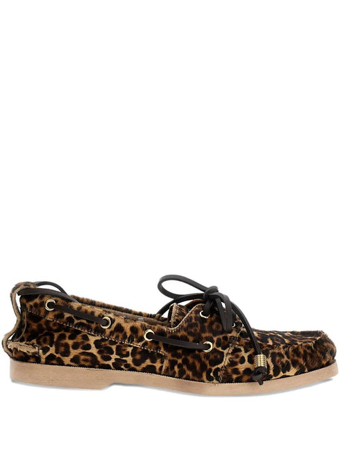 GOLDEN GOOSE LEOPARD BOAT SHOES