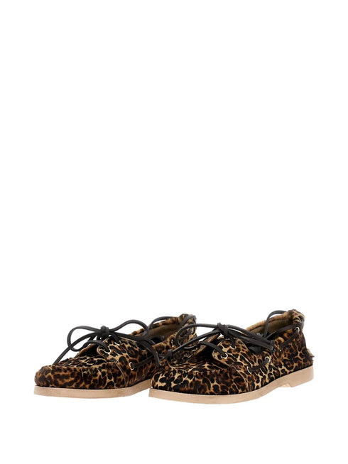 GOLDEN GOOSE LEOPARD BOAT SHOES