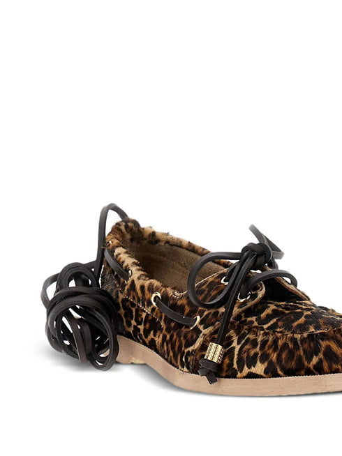 GOLDEN GOOSE LEOPARD BOAT SHOES