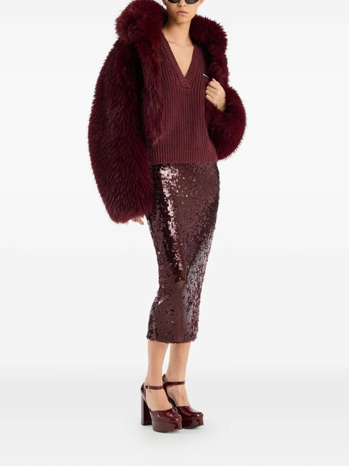 ROTATE SEQUINS PENCIL SKIRT