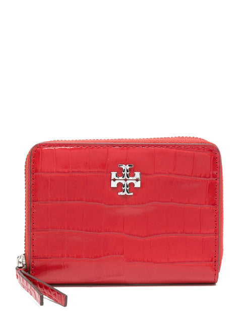 TORY BURCH KIRA CROC SMALL ZIP AROUND WAL